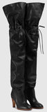 Leather Over-the-Knee Boot, Black