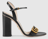 Leather Double G Sandals - Black, Burgundy, White, Brown