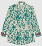 Snake Printed Silk Shirt - DESIGNER INSPIRED FASHIONS