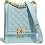'Boy' Calfskin Handbag, Light Blue | DESIGNER INSPIRED FASHIONS