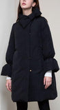Puffer Coat with Bow, Black