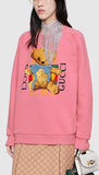 Oversize Sweatshirt with Logo and Teddy Bear, Pink | DESIGNER INSPIRED FASHIONS