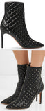 Rockstud Quilted Leather Ankle Boots
