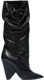 Black Niki 105 Slouch Leather Boots