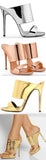 Metallic Stiletto Mule Slide - Silver, Rose Gold, Gold, Python Effect Gold