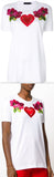 Floral Heart Appliqué T-shirt