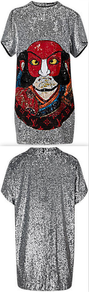 Sequin-Embroidered Mini Dress