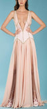 Low-Cut Beaded Stretch Mesh Gown