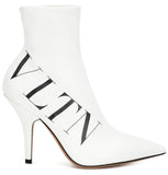 VLTN Logo Sock Booties, White