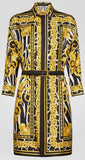 Savage Barocco Print Silk Shirt-Dress | DESIGNER INSPIRED FASHIONS