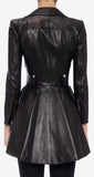 Black Faux-Leather Peplum Biker Jacket