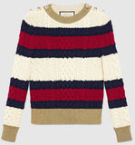 Striped Wool Knit Sweater - DESIGNER INSPIRED FASHIONS