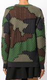 Camouflage Contrast Knit Sweater