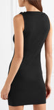 Black Embellished Knit Mini Dress