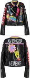 Embellished 'Rock Group' Faux Leather Jacket - DESIGNER INSPIRED FASHIONS
