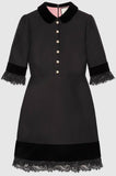 Black Lace-Trim Dress