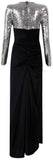 Sequined Ruched Long Gown
