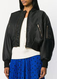 Cropped Embellished Bomber Jacket