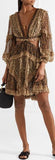 Tali Cutout Printed Silk-Crepon Mini Dress