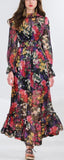 Smocked Floral Print Maxi Dress