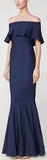 Eyelet Stripe Pleated Gown