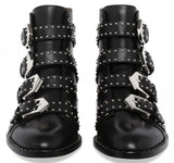 Black Studded Leather Boots - DESIGNER INSPIRED FASHIONS