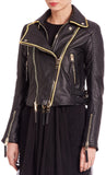 'The Biker' Regimental-Trimmed Genuine Leather Biker Jacket - DESIGNER INSPIRED FASHIONS