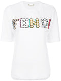 Embellished Cotton T-shirt, White
