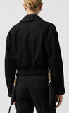 Scarf Detail Cotton Gabardine Harrington Jacket | DESIGNER INSPIRED FASHIONS