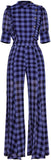 Gingham Ruffle Blouse and Pant Set