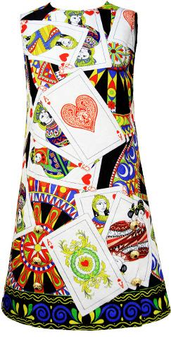 Playing Cards Printed Mini Dress