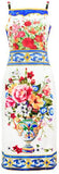 Floral and Vase Print Fitted Knee-Length Dress