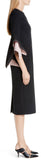 Bicolor Flutter Sleeve Crepe Sheath Dress
