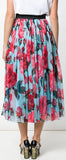 Rose Print Silk Chiffon Skirt