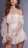Lace Frill Frock Cold Shoulder Playsuit