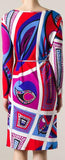 Multicolored Pattern Print Silk Blend Dress - DESIGNER INSPIRED FASHIONS