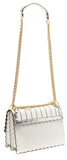 'Kan I' Floral-Appliqu̩ Leather Shoulder Bag - White/Silver