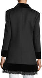 Black Velvet and Lace Trim Coat