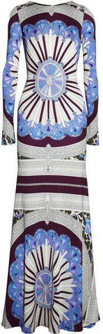 Long Printed Silk Jersey Maxi Dress - DESIGNER INSPIRED FASHIONS