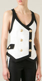 Contrast Double Breasted Vest-Top - DESIGNER INSPIRED FASHIONS