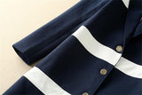 Color-Block Stripe Coat - DESIGNER INSPIRED FASHIONS