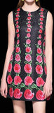Roses Printed Mini Shift Dress