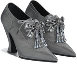 Jewel Lace-up Booties - Black, Grey, Red