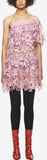 One Shoulder 3d Floral Guipure Dress