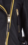 'The Biker' Regimental-Trimmed Genuine Leather Biker Jacket - DESIGNER INSPIRED FASHIONS