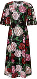 Floral Polka-Dot Midi Dress