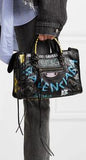 Small Classic City Printed Textured-Leather Tote