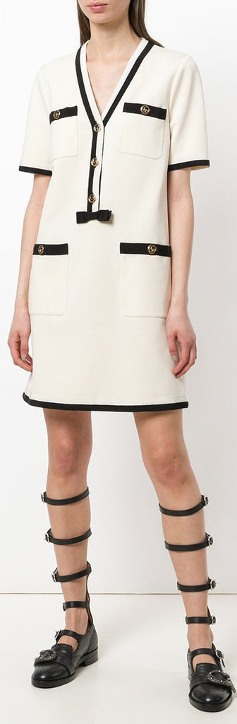 Grosgrain-Trimmed Mini Dress