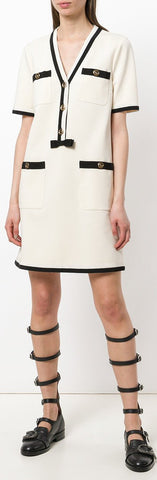 Grosgrain-Trimmed Mini Dress
