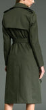 Long Wrap Coat in Army Green - DESIGNER INSPIRED FASHIONS
